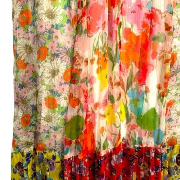 Anthropologie | Women's Multicolor Malibu Floral Maxi Dress Size 12 - Picture 8 of 15